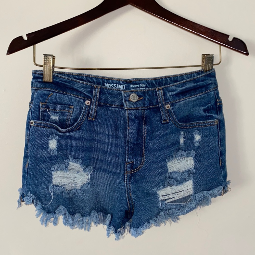 Mission High Rise Jean Shorts with rips